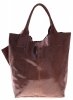 Kožené kabelka shopper bag Genuine Leather hnědá 555